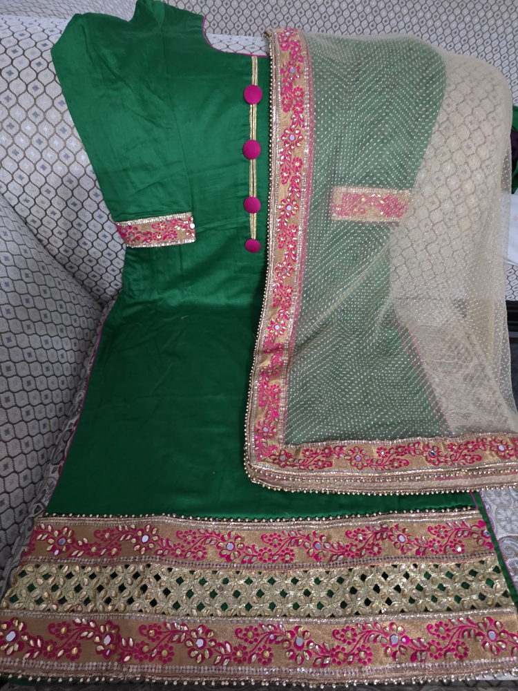 Green Embroidered Salwar Kameez Suit