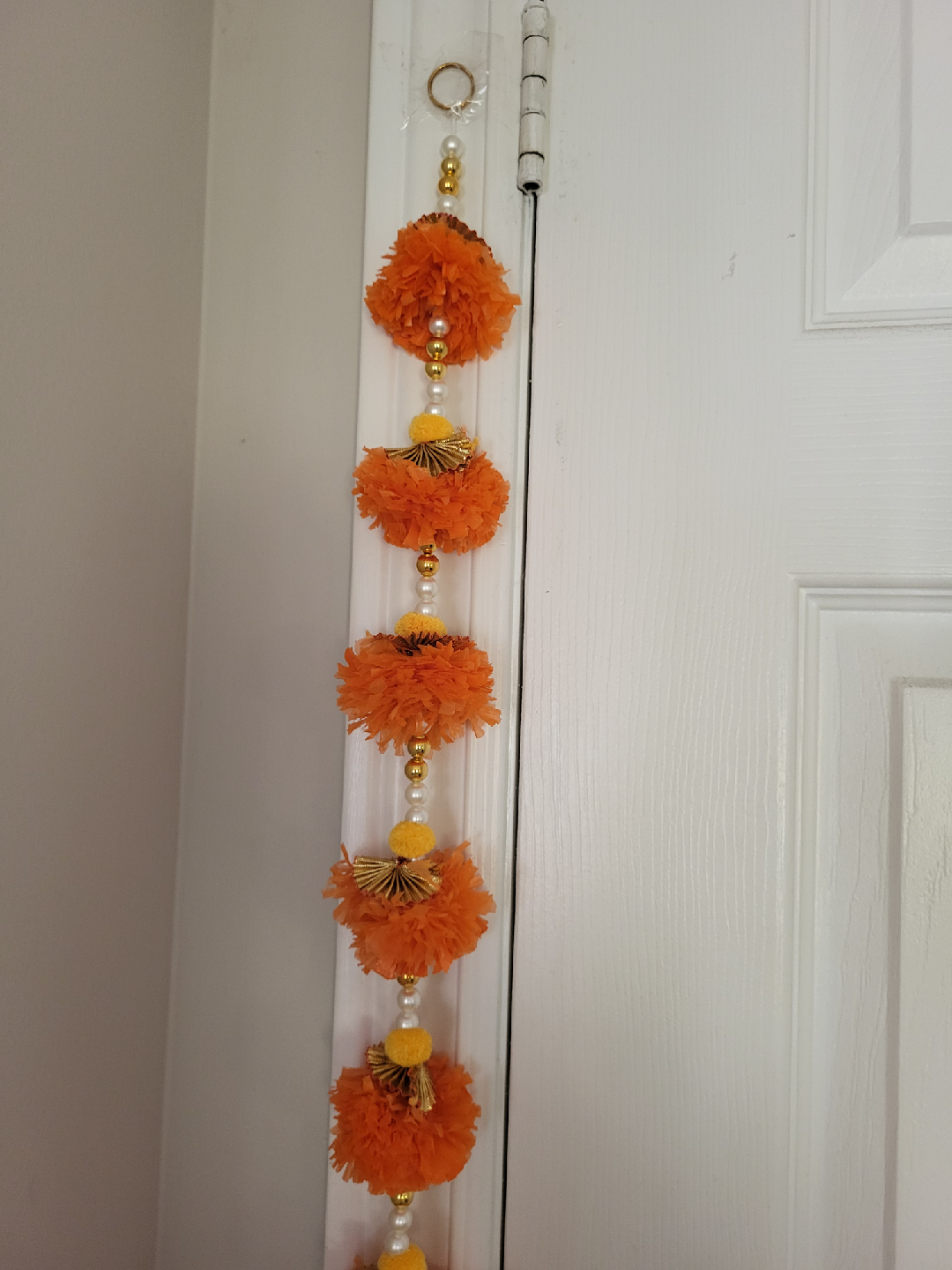 Orange Artificial Marigold Garland - photo 3