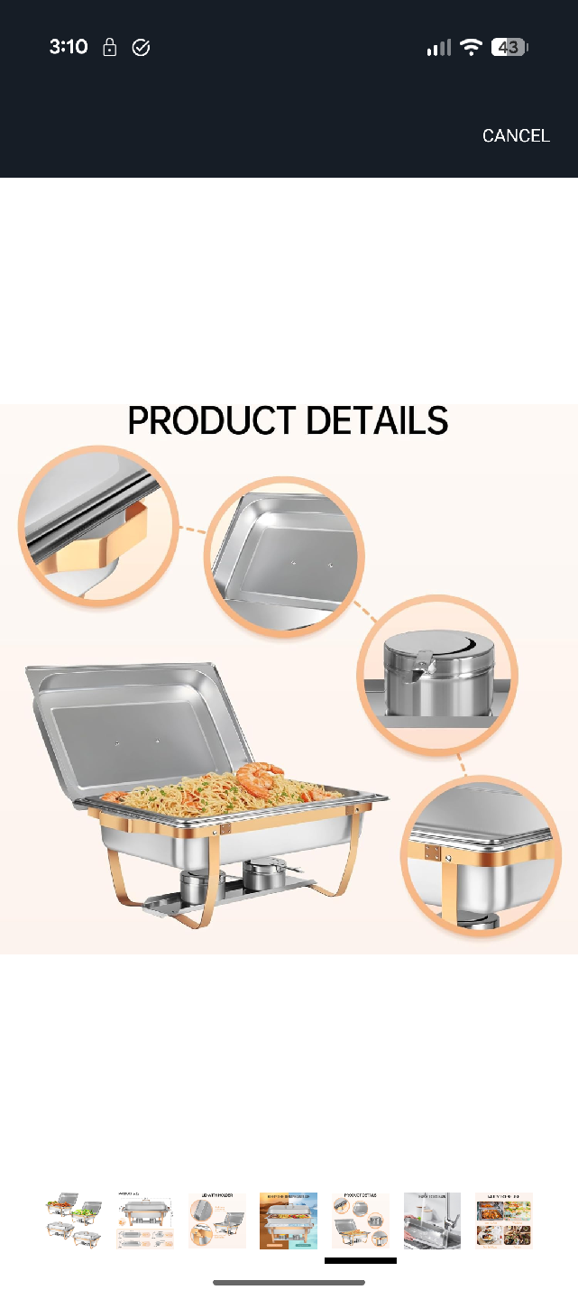6 QT Stainless Steel Chafing Dish - photo 5