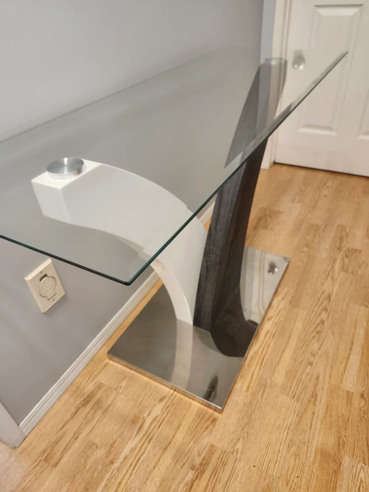 Like New Modern Glass Top Console Table image indicator(3)