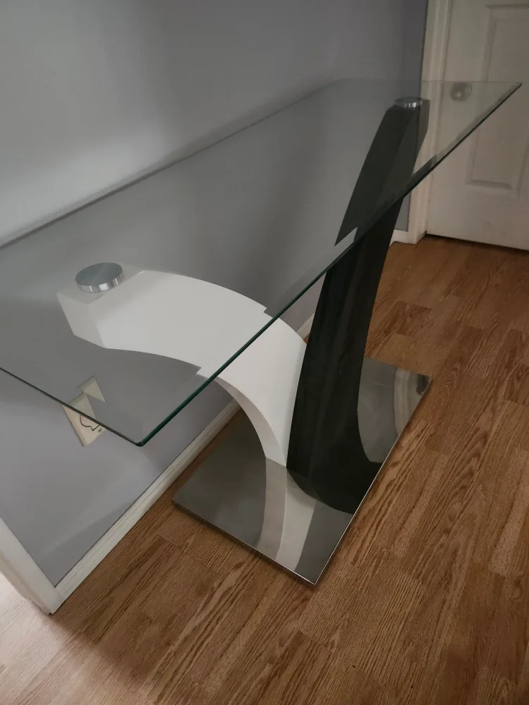 Like New Modern Glass Top Console Table image indicator(4)