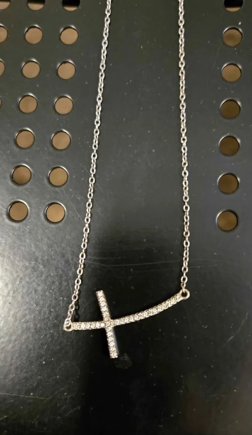 Sterling Silver 925 Crystal Pendant Necklace image indicator(3)