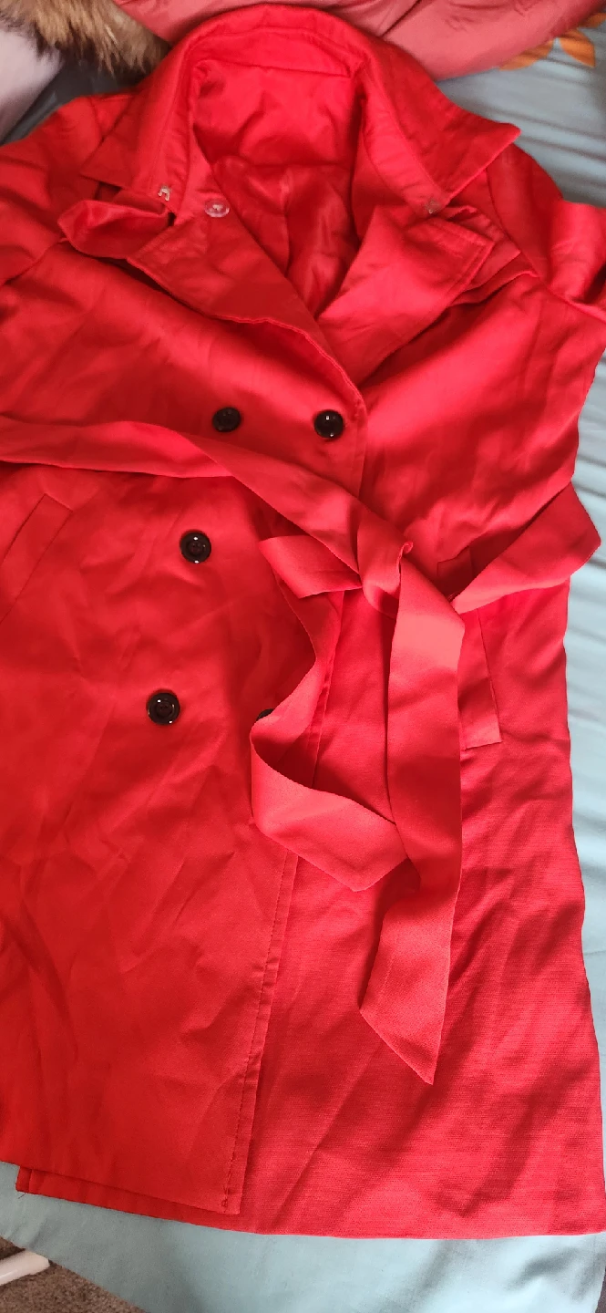 Red Trench Coat Medium - photo 3