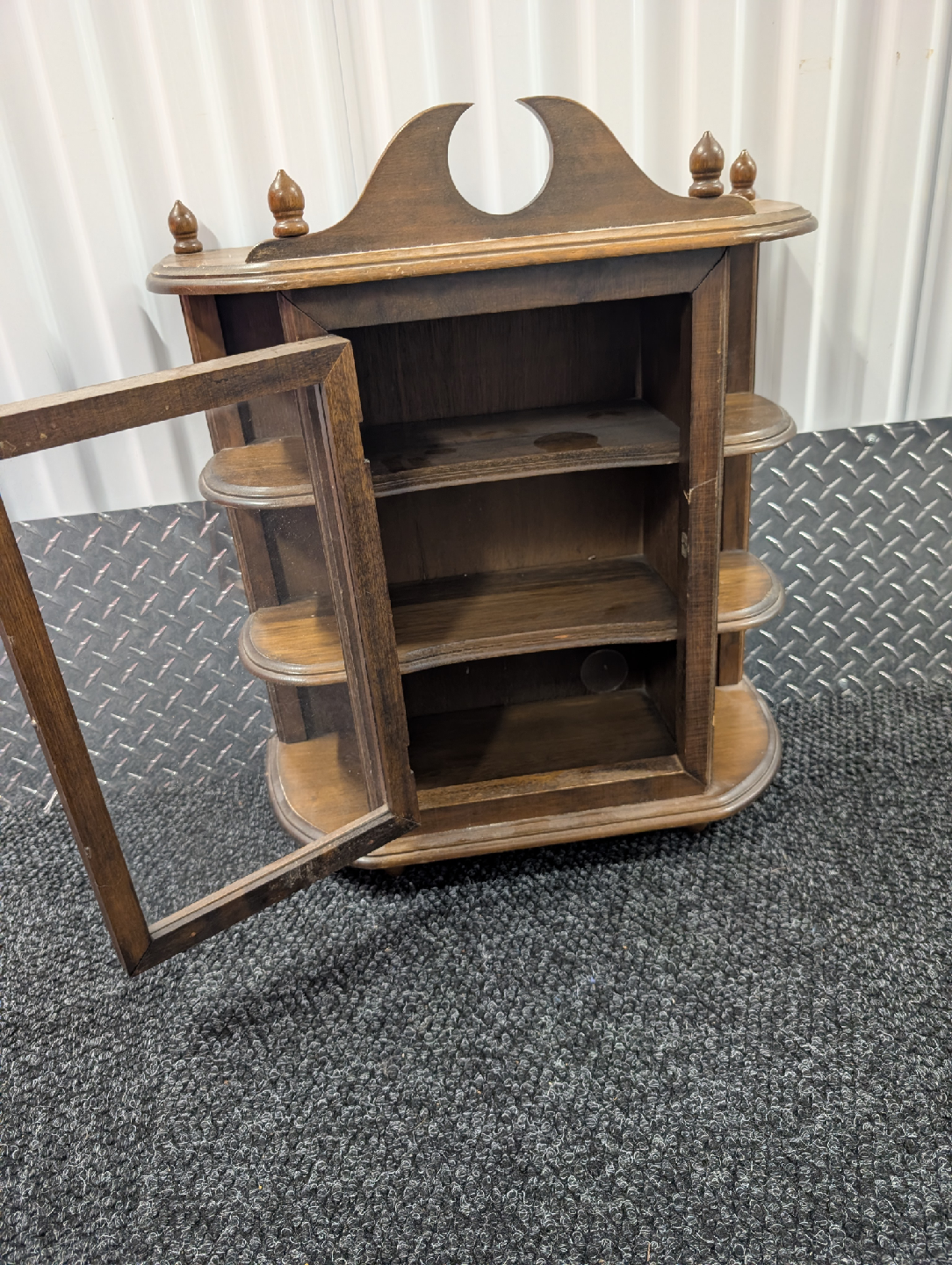 Vintage Wooden Wall Shelf Cabinet - photo 2