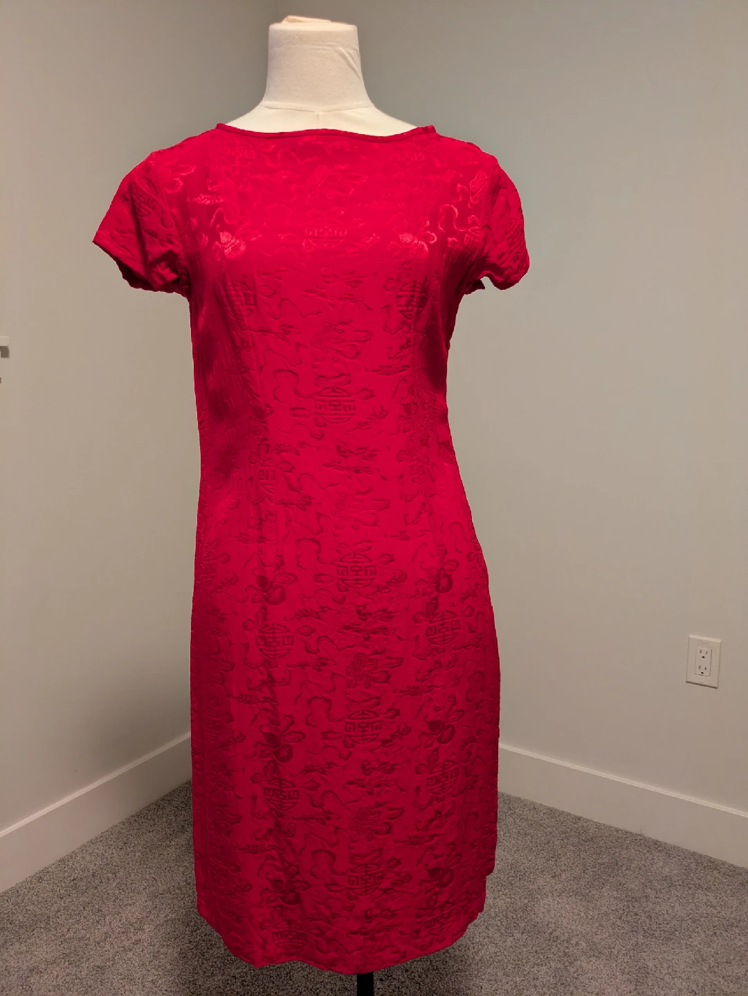 Chinese silk Red Asian Style Dress