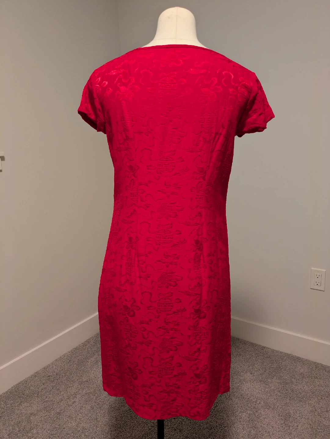 Chinese silk Red Asian Style Dress - photo 2