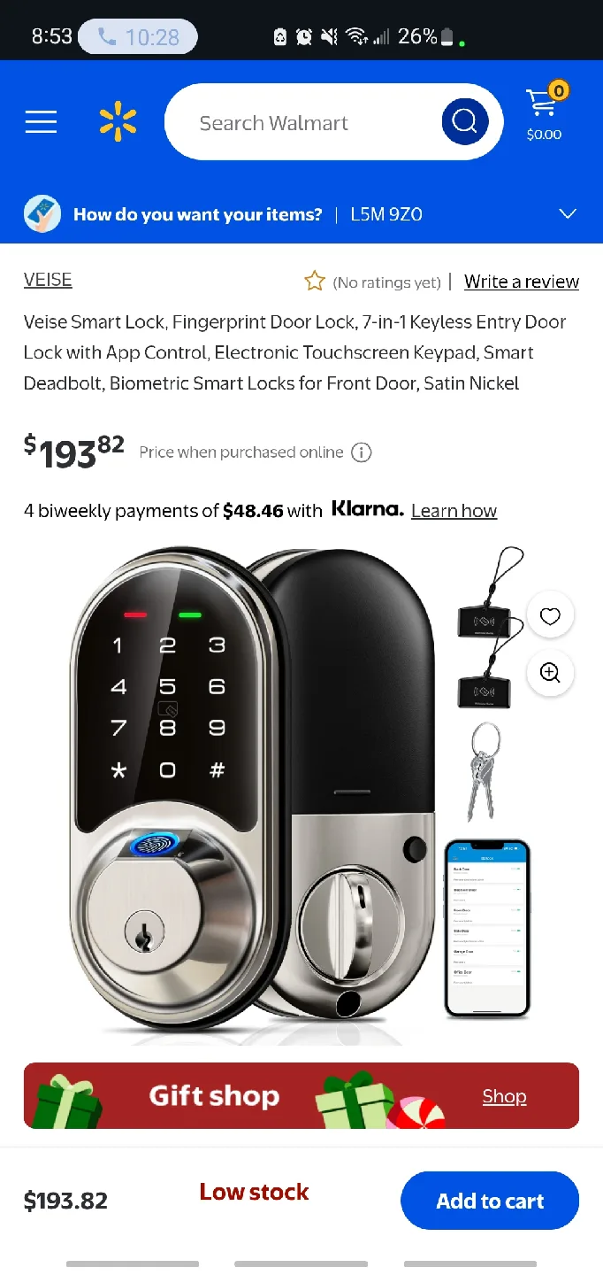 Brand New Veise RZ07 Smart Lock – Keypad + App Control thumbnail