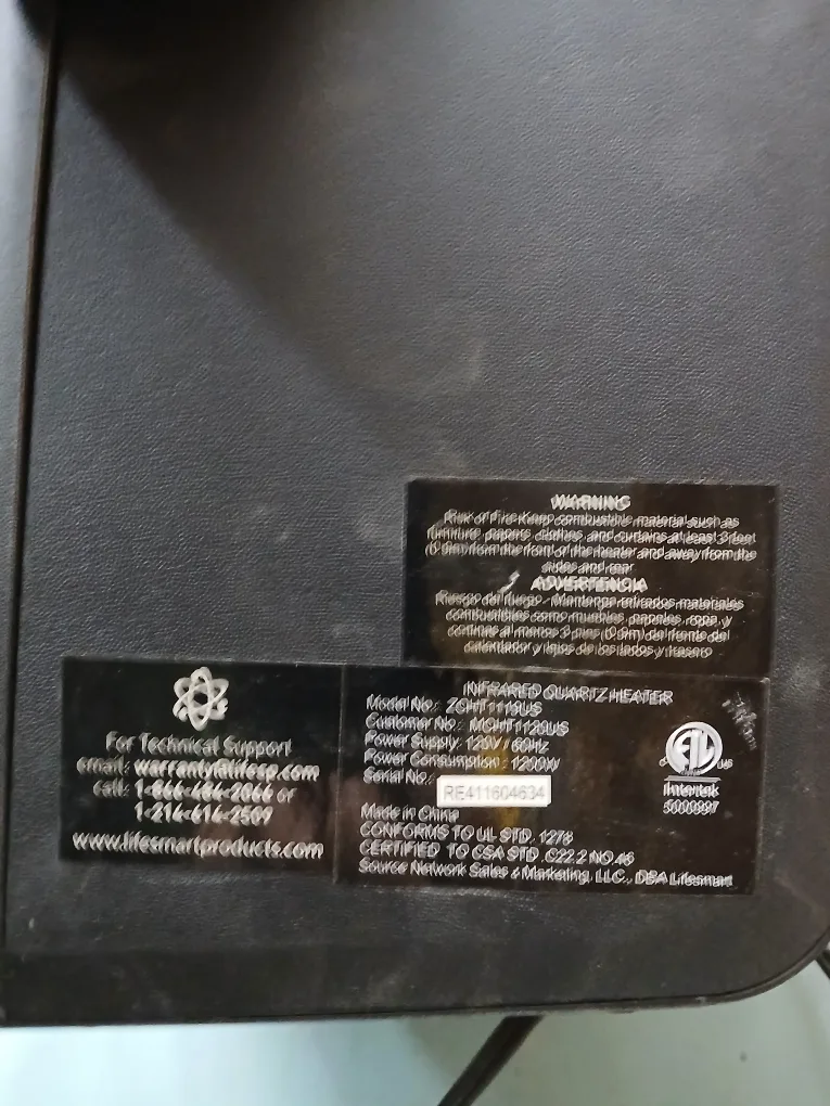 LifeSmart Infrared Quartz Heater ZCHT1119US image indicator(3)