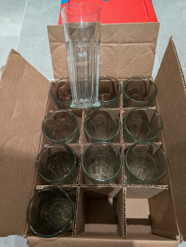 Set of 11 Clear Drinking Glasses
