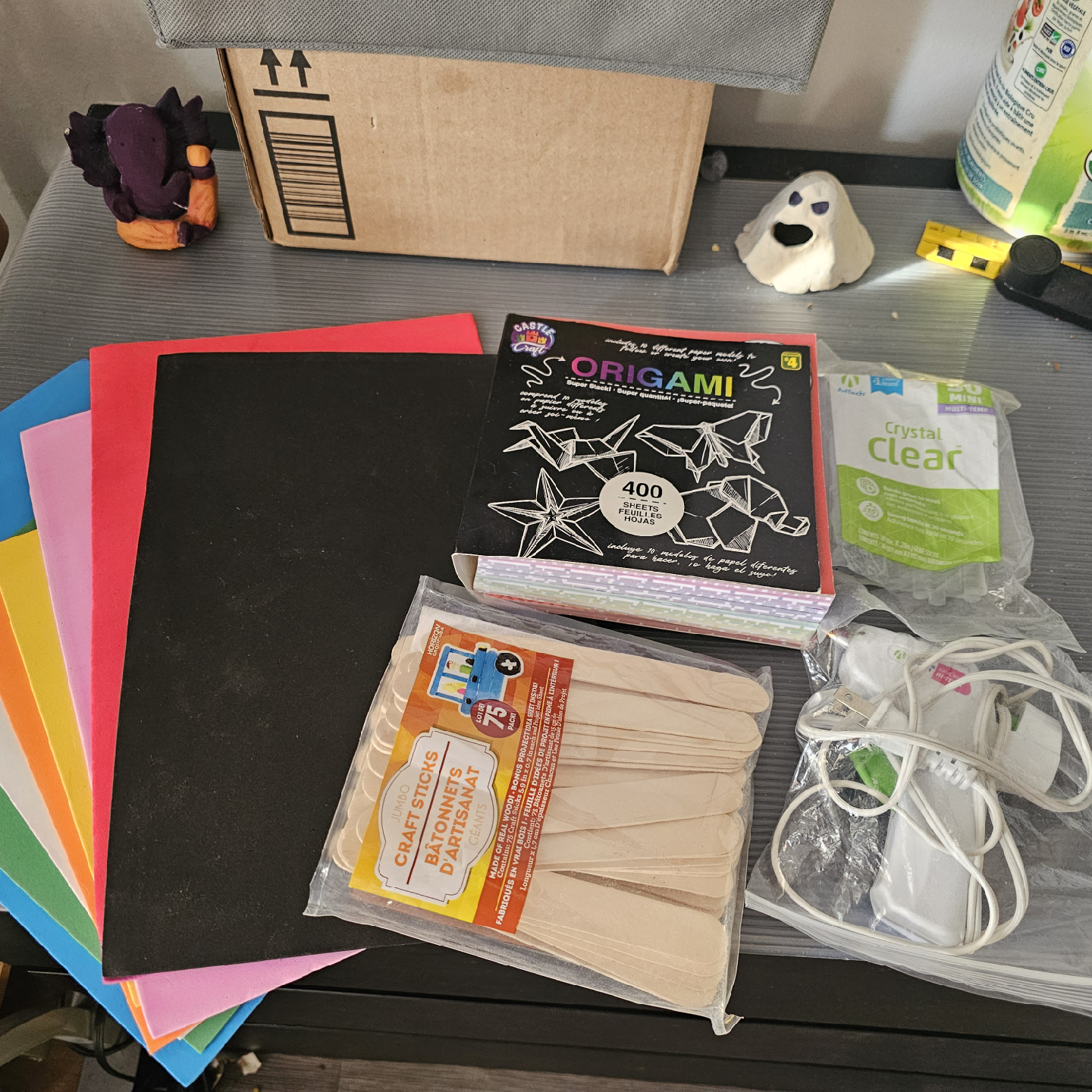 Craft Supplies Bundle - Origami, Glue, Sticks!