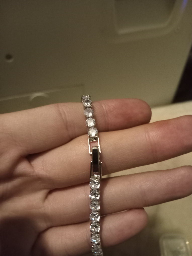 925 Sterling Silver Synthetic Zirconia Tennis Bracelet - photo 2