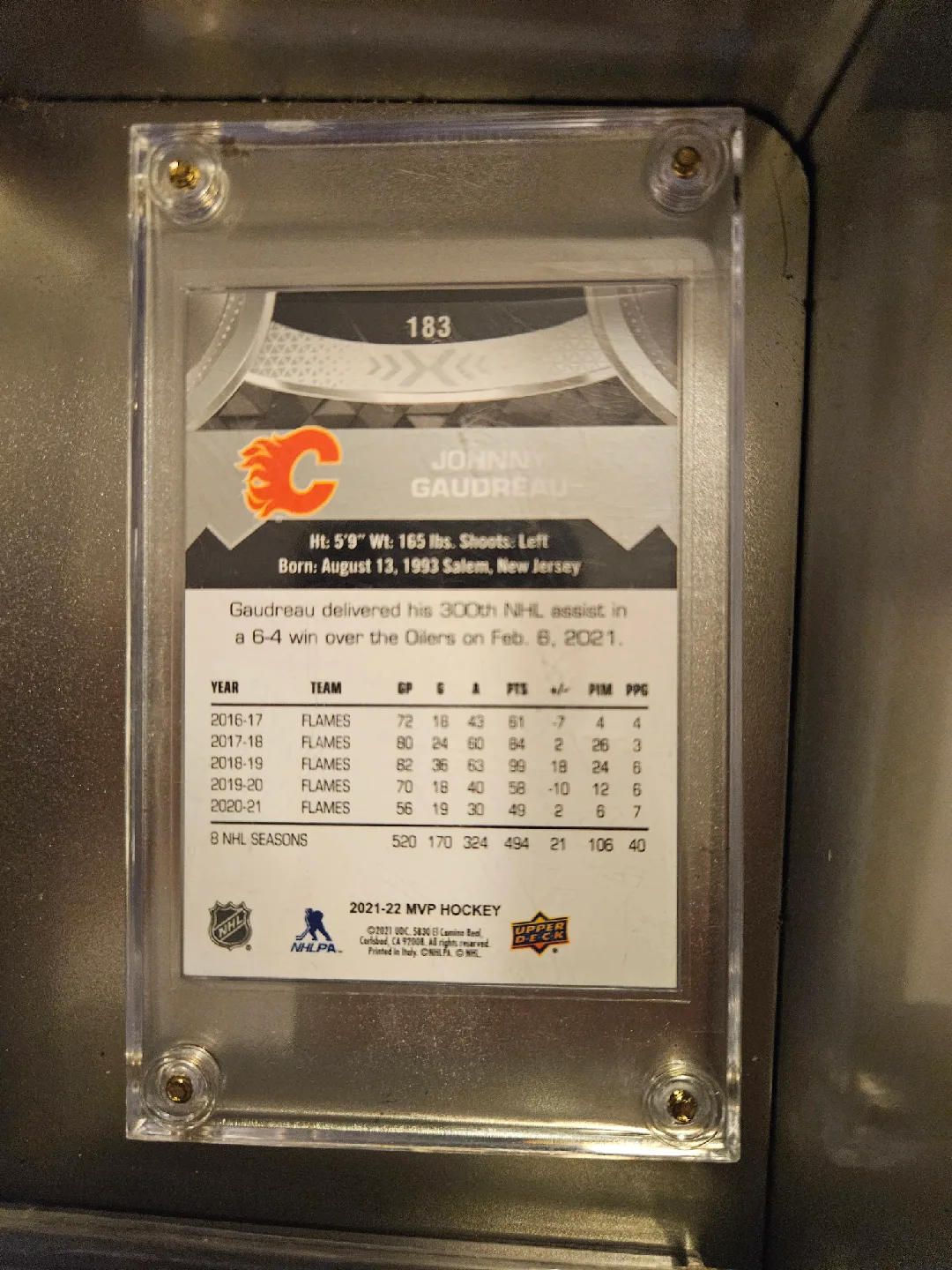 Johnny Gaudreau MVP Hockey Card image indicator(2)