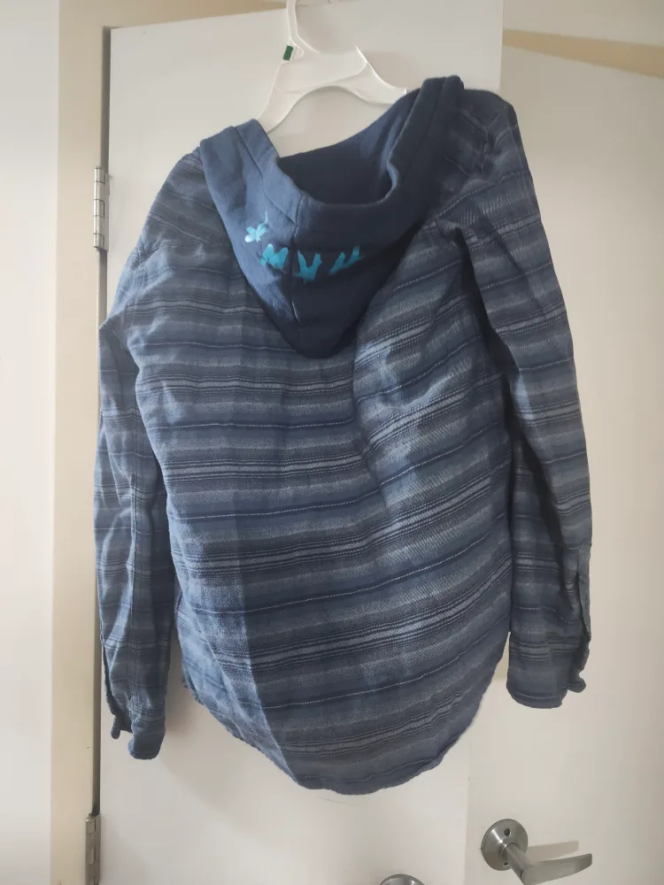 Tony Hawk Blue Striped Hooded Flannel Shirt image indicator(2)
