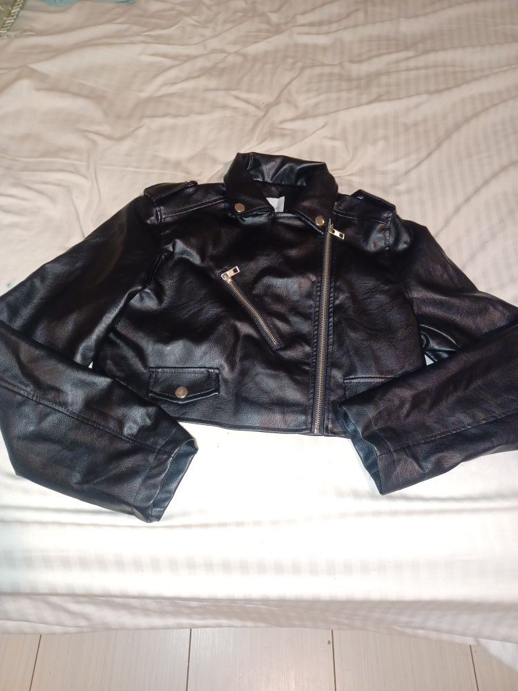 Love Tree Black Faux Leather Jacket - Size Small