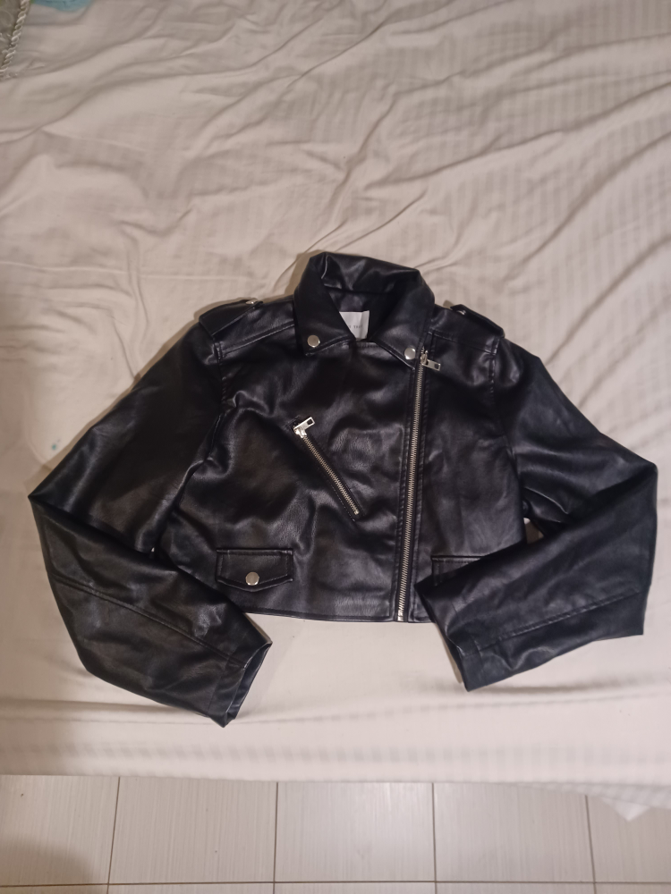 Love Tree Black Faux Leather Jacket - Size Small - photo 2