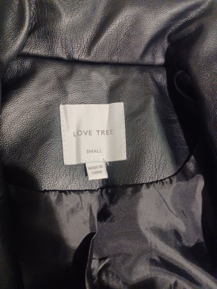 Love Tree Black Faux Leather Jacket - Size Small - photo 4