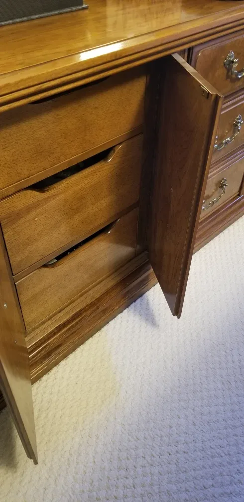 Vintage Wood Armoire & Dresser Set image indicator(2)