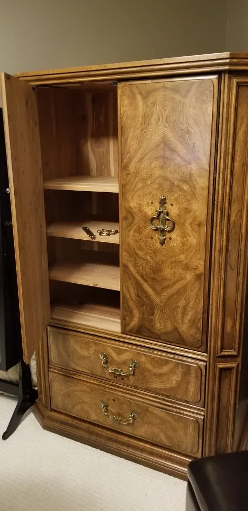 Vintage Wood Armoire & Dresser Set image indicator(4)