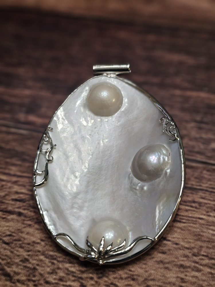 Mother of Pearl & Sterling Silver Pendant - photo 5