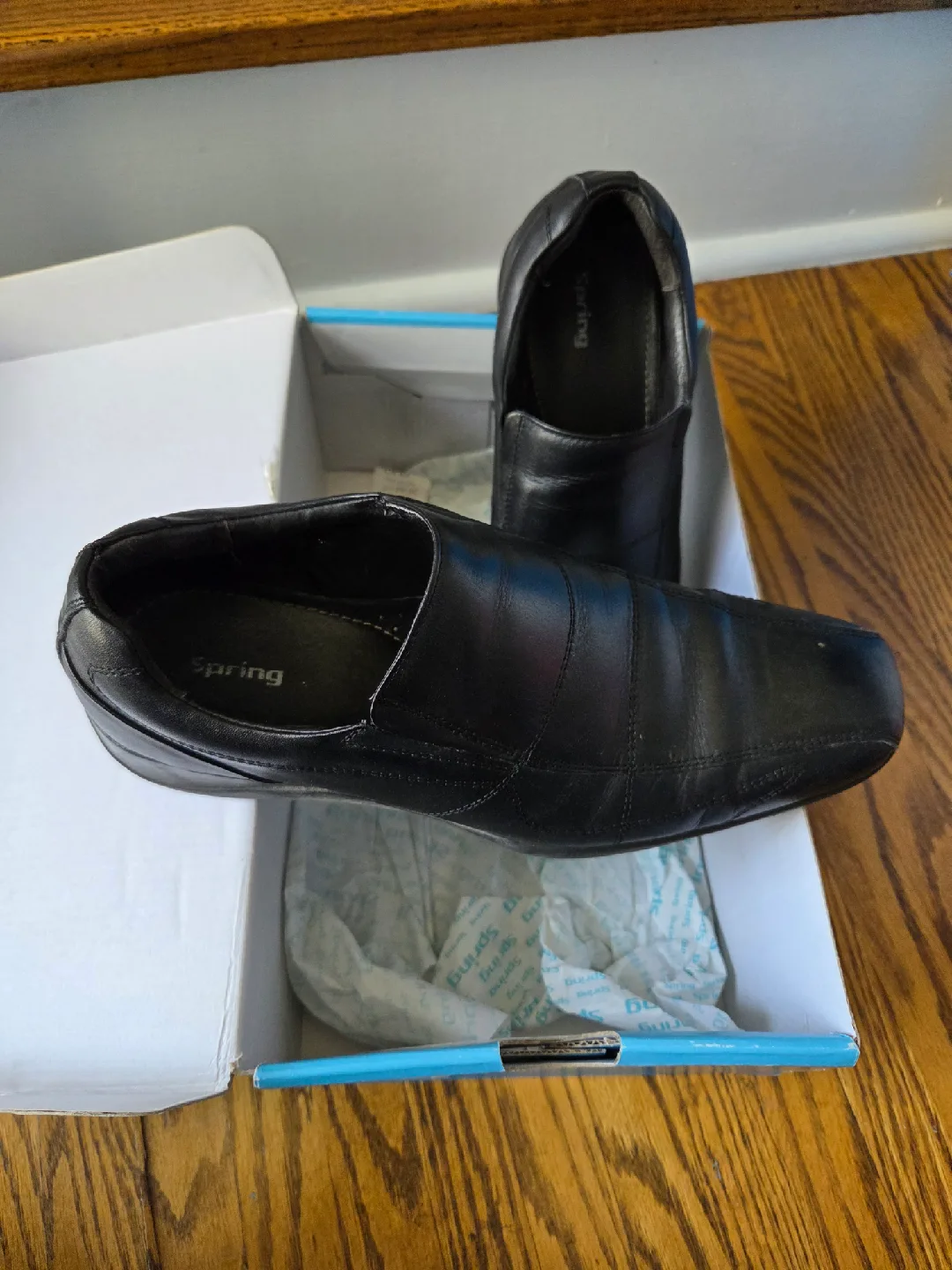 Spring Biliottino-97 Black Leather Shoes - Size 8