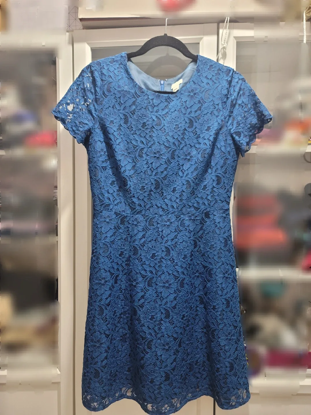 J.Crew Blue Lace Dress - Size 4 thumbnail