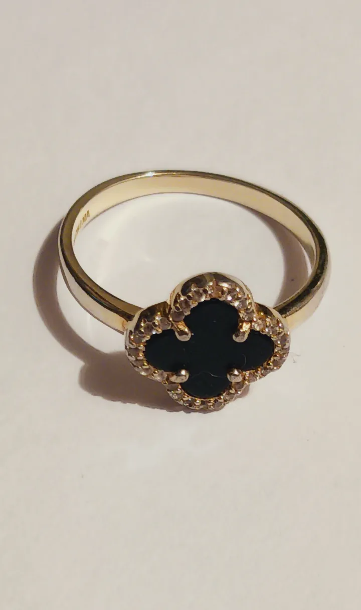 Sterling Silver 925 Black Onyx Stone Ring. 8. thumbnail