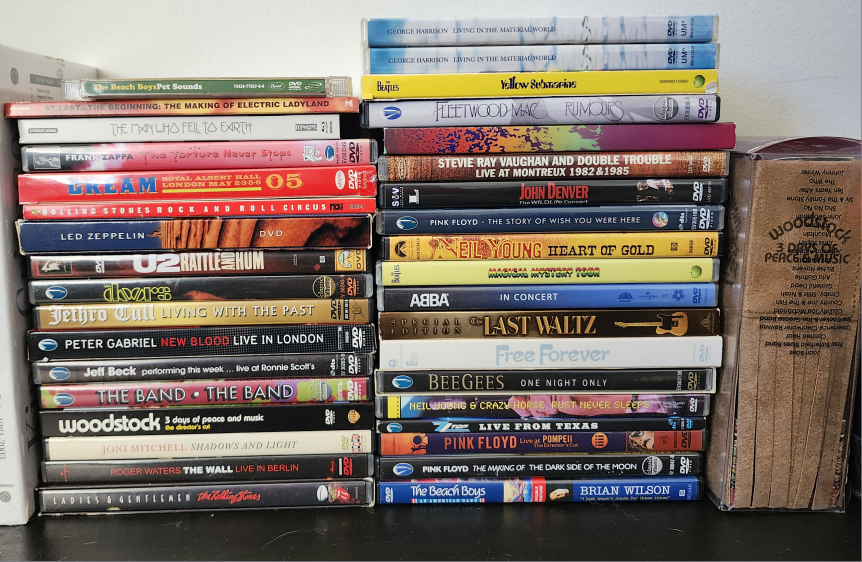 60's,70's,80's music band dvds. buy 2 get 1 free