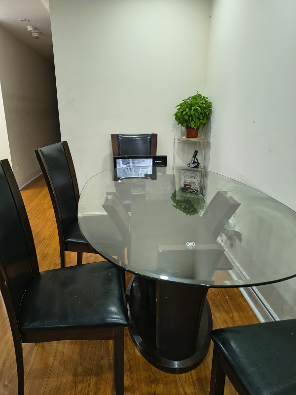 Glass Top Dining Table with 6 Chairs - photo 3
