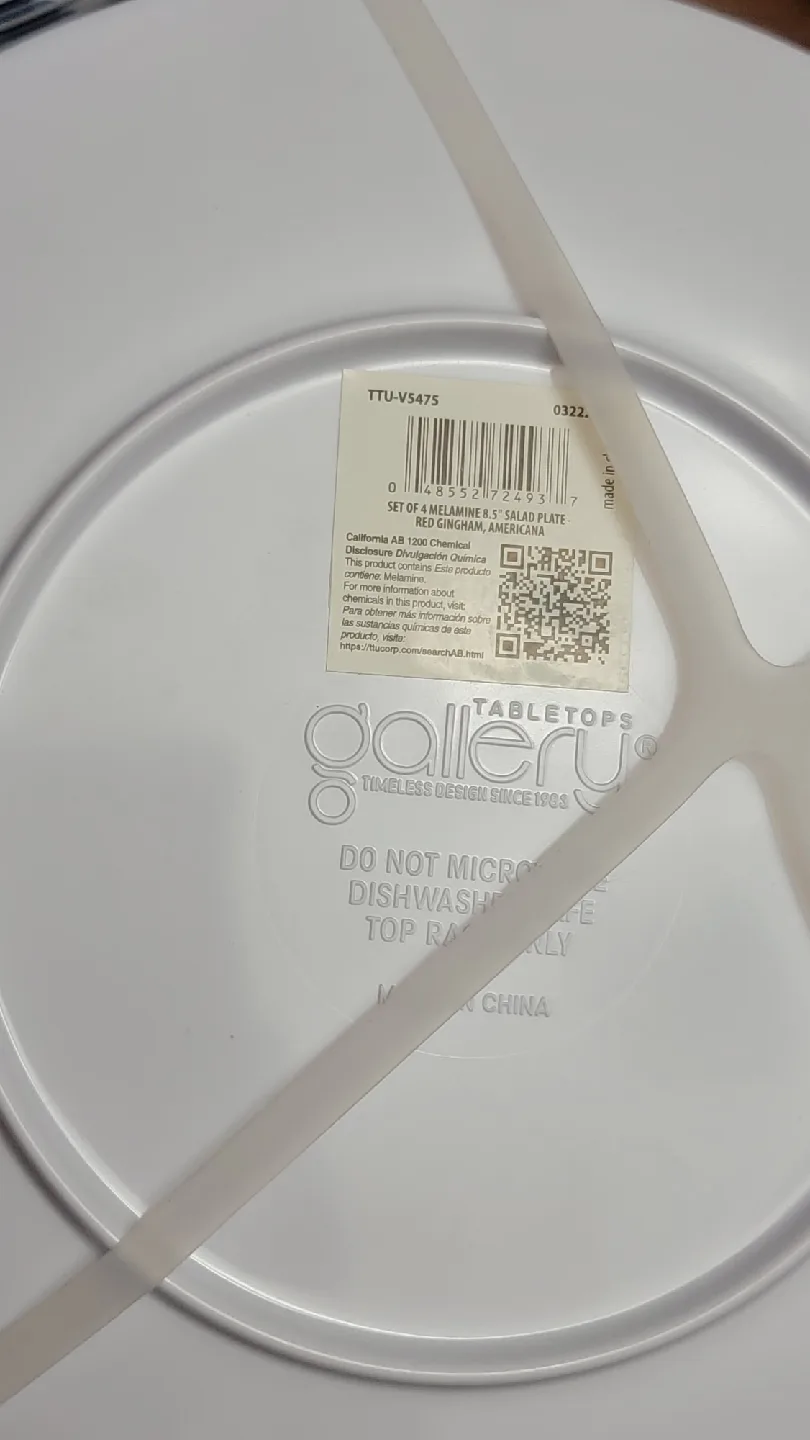 Tabletops Gallery Gingham Plates - Each Set of 4 image indicator(3)