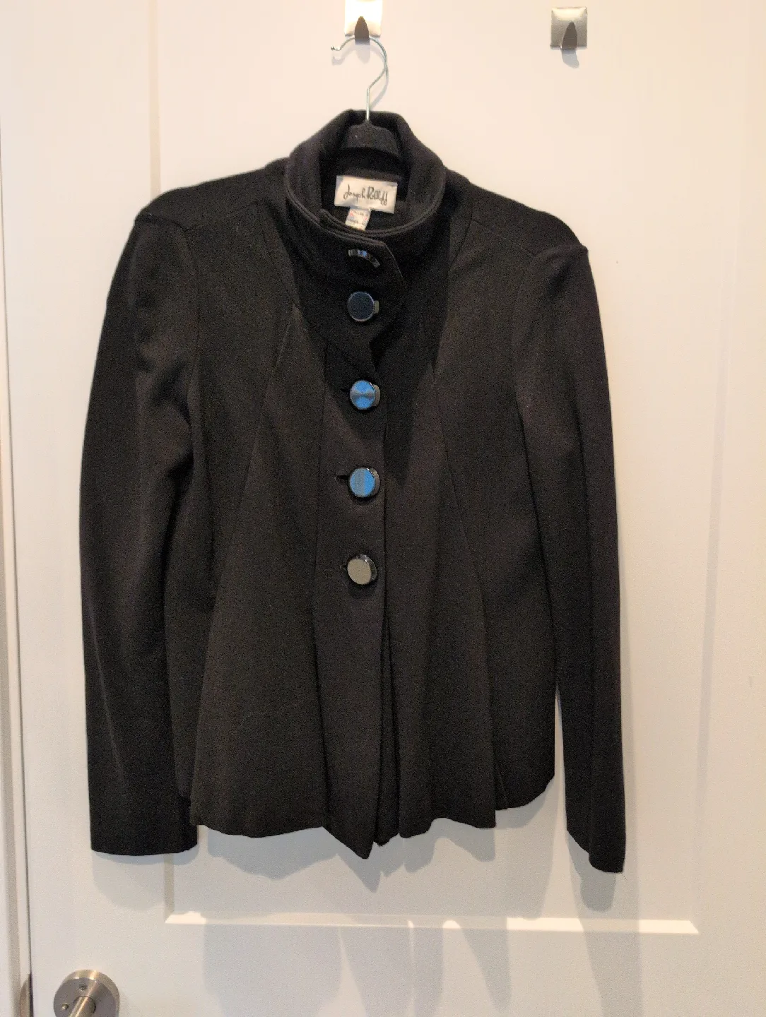 Joseph Ribkoff Black Buttoned Jacket Size 10 image indicator(5)