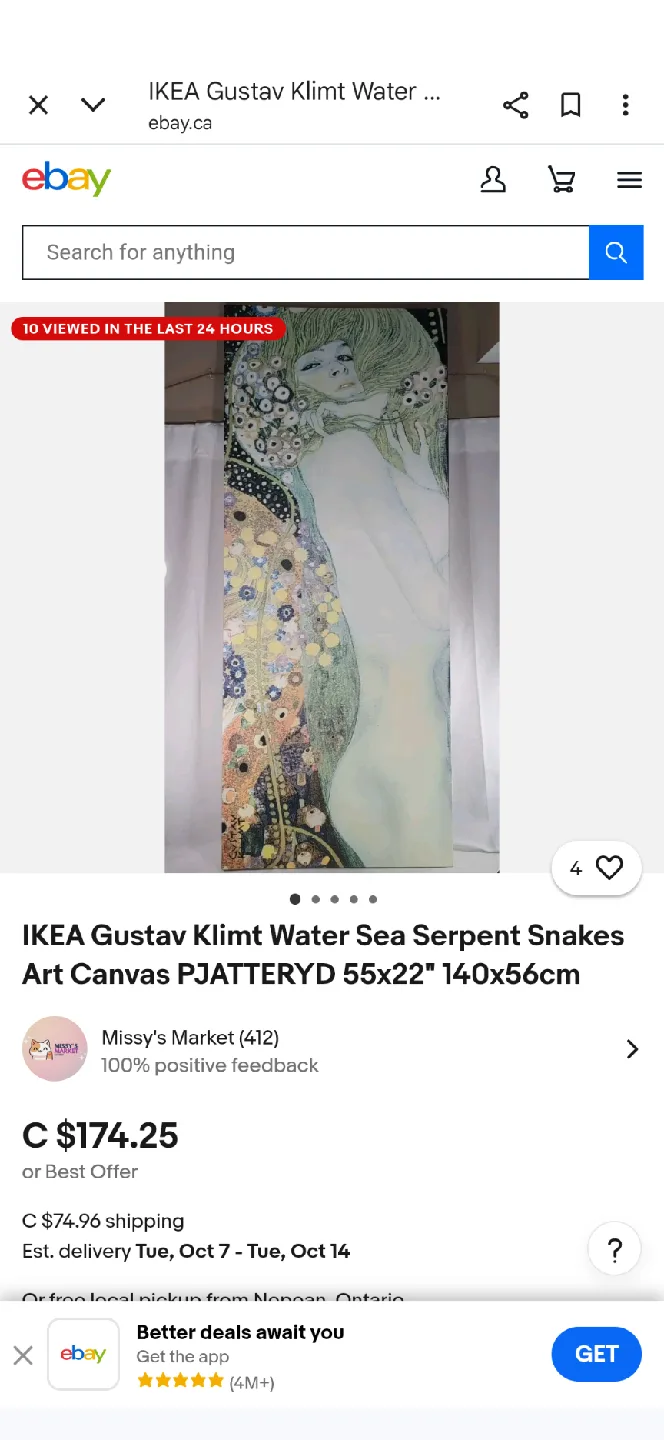 IKEA Gustav Klimt Art Canvas PJÄTTERYD image indicator(2)