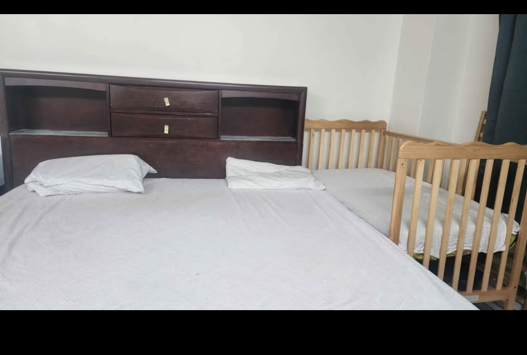 Dark Wood King Size Bed Frame with Storage