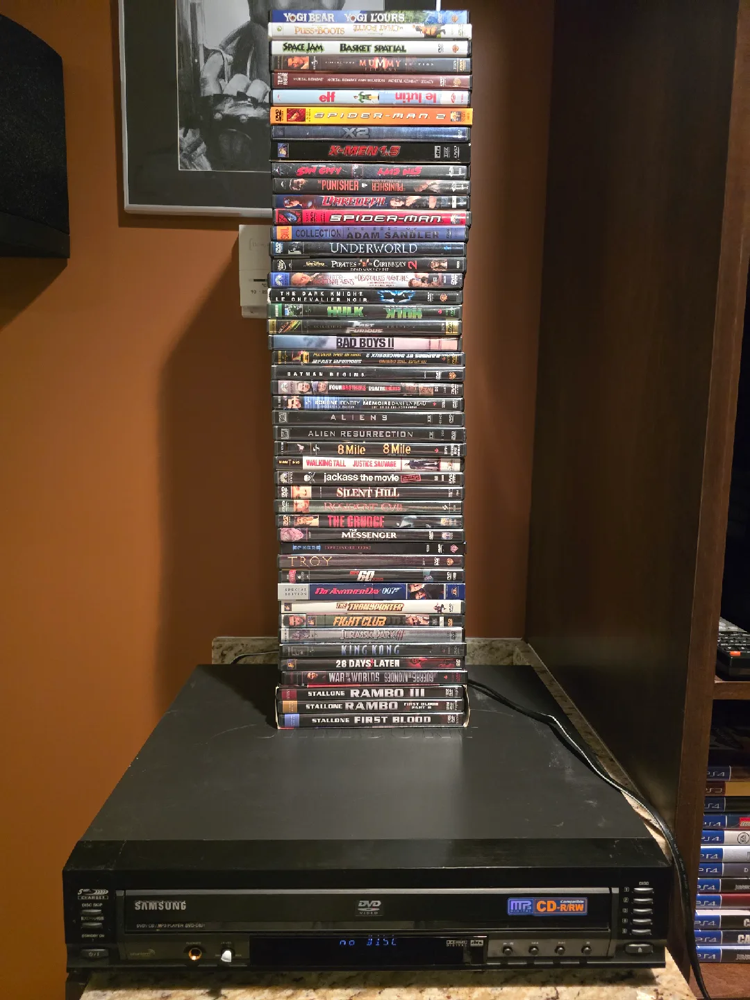 Huge DVD Movie Collection and 5 disc Samsung dvd player thumbnail