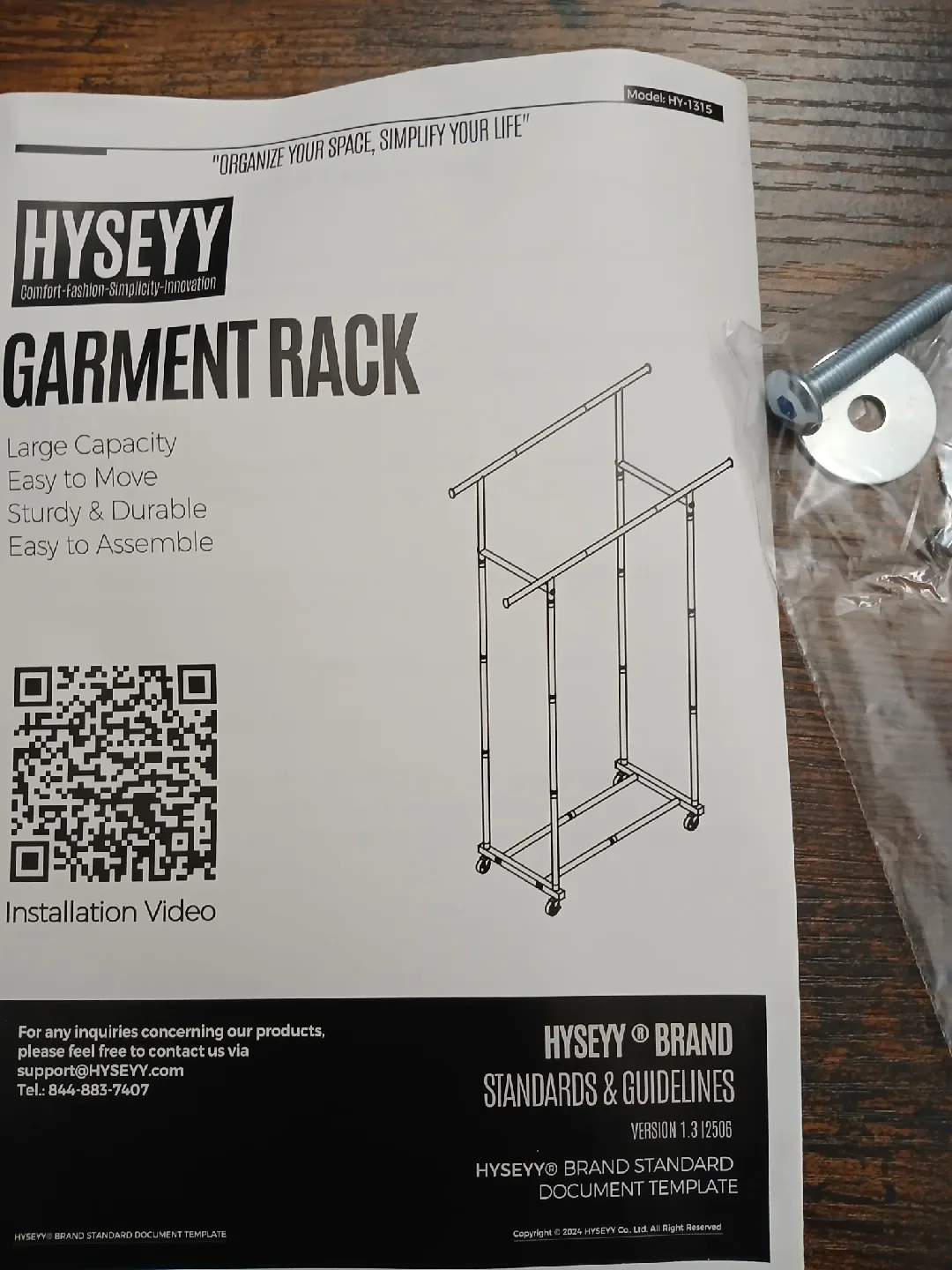 HYSEYY Garment Rack - Double Rod