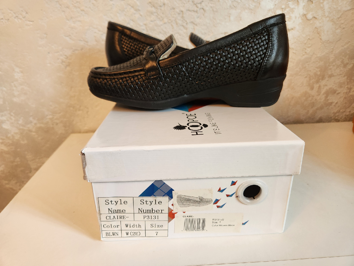 HOOPOE Claire Loafers - Black Woven - Size 7 - photo 4