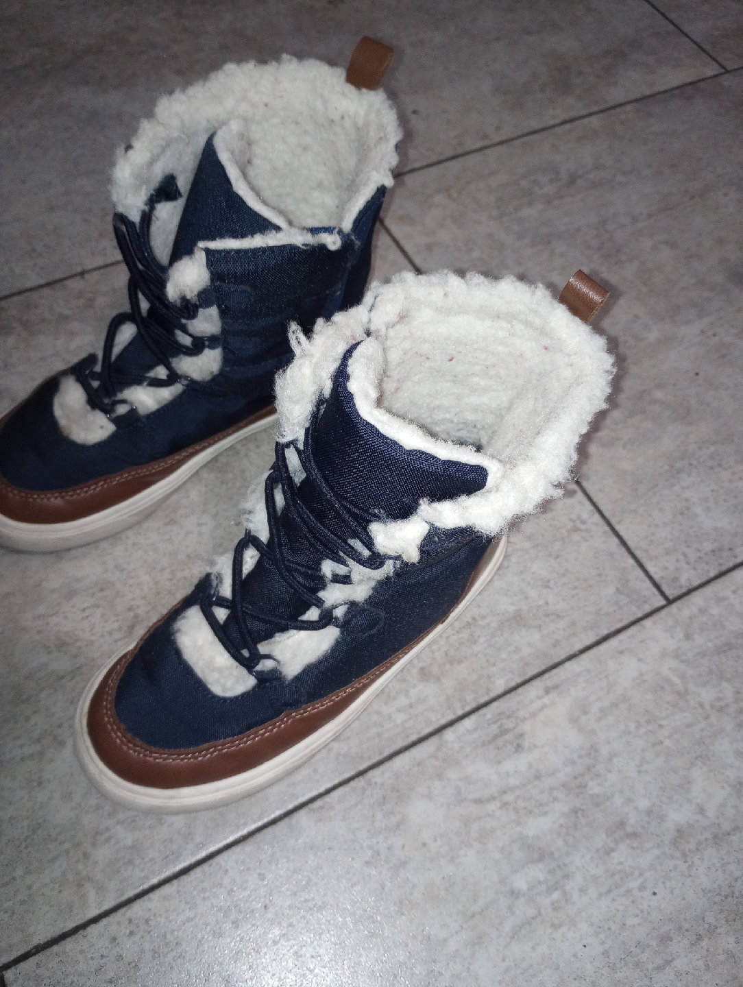 Kids Winter Boots - Blue Denim with Faux Fur Lining - photo 2