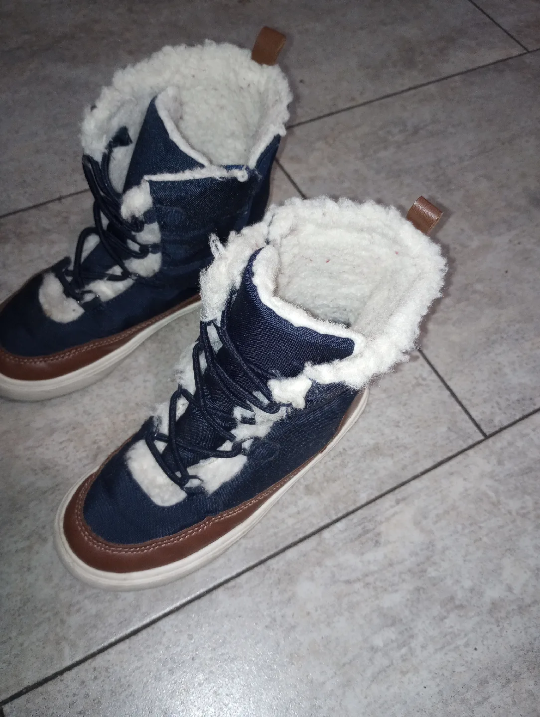 Kids Winter Boots - Blue Denim with Faux Fur Lining image indicator(2)