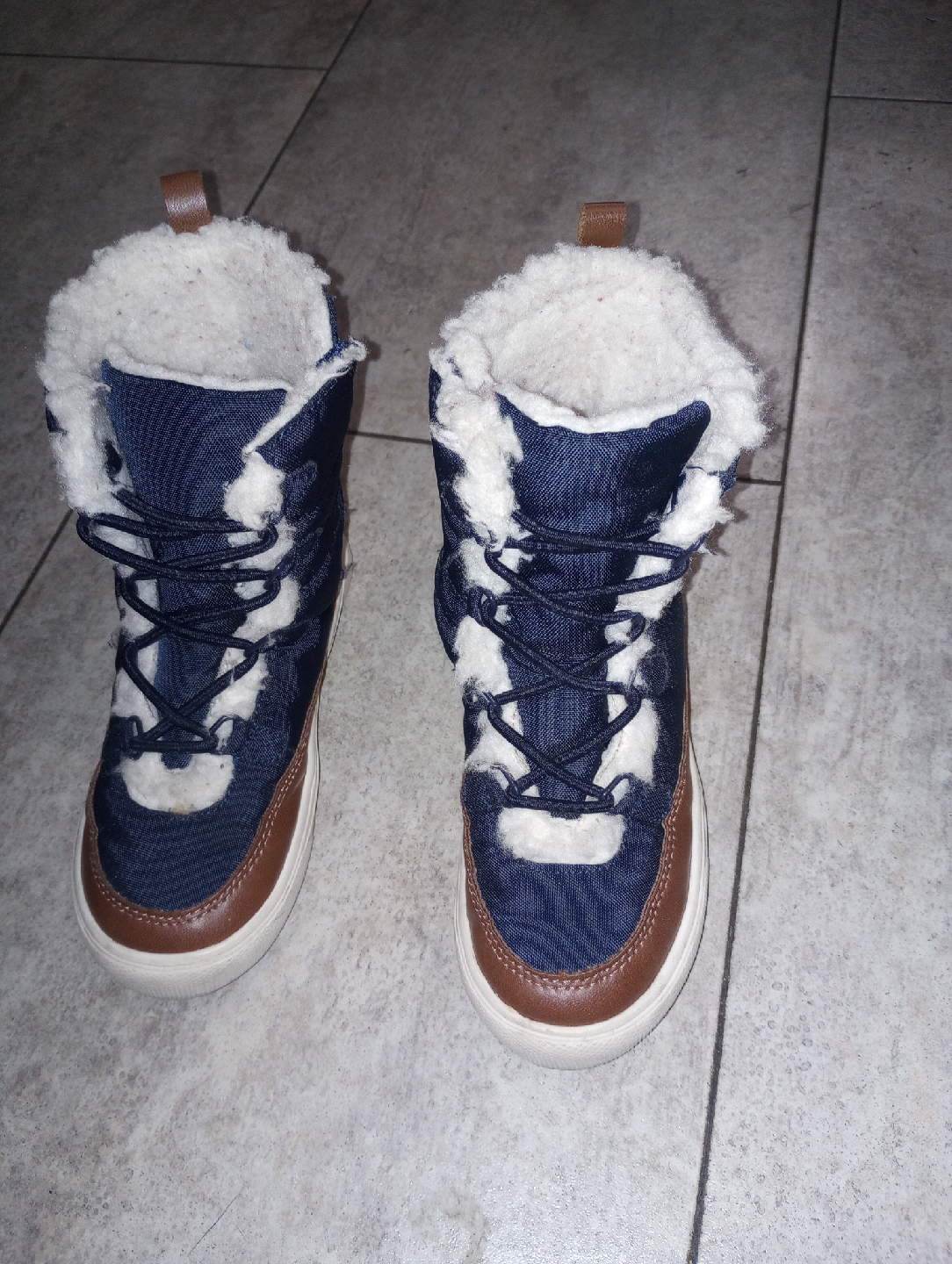 Kids Winter Boots - Blue Denim with Faux Fur Lining - photo 3