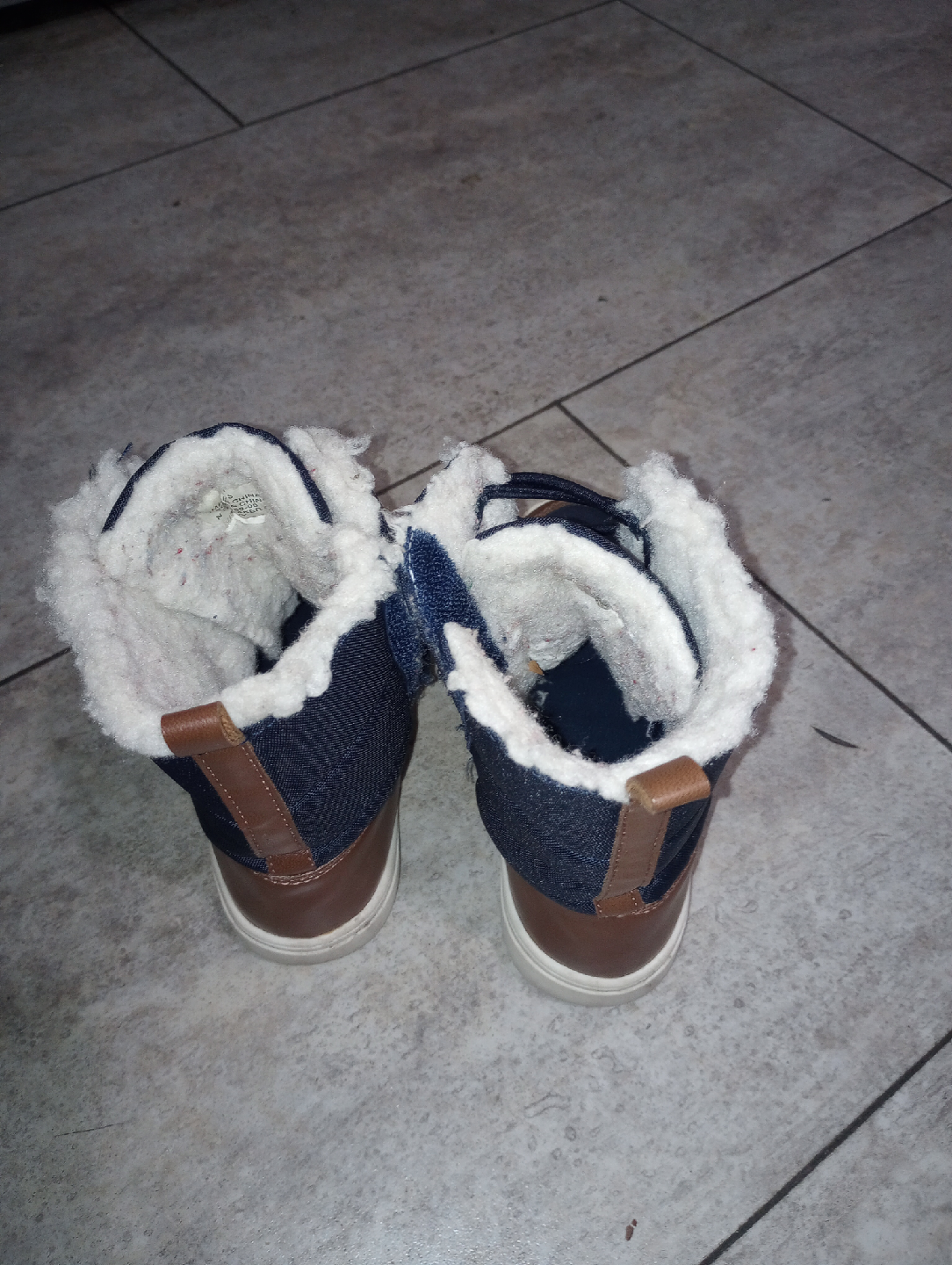Kids Winter Boots - Blue Denim with Faux Fur Lining - photo 4