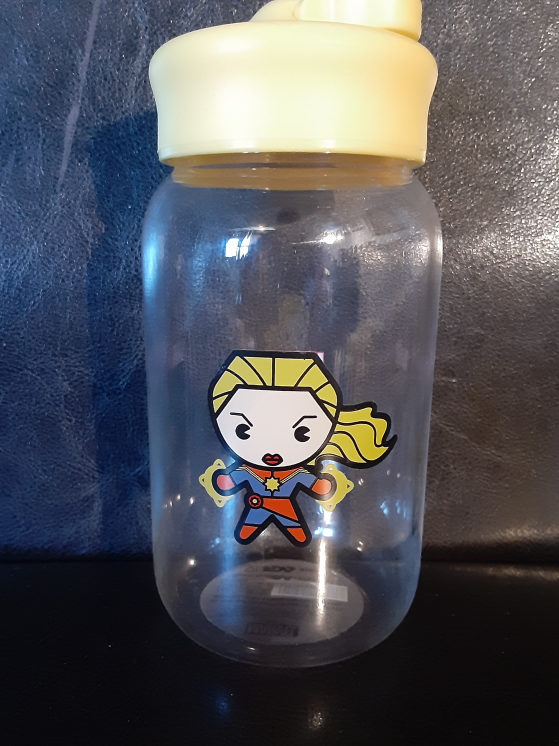 Marvel Captain Marvel Glass Water Bottle 450ml