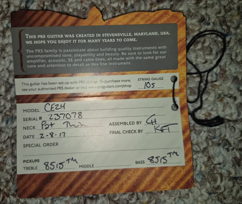2017 PRS CE 24 (Amber) with Gig Bag image indicator(8)