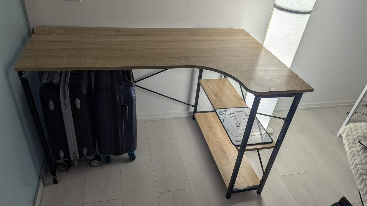 Corner Desk with Shelves - Light Wood - photo 2