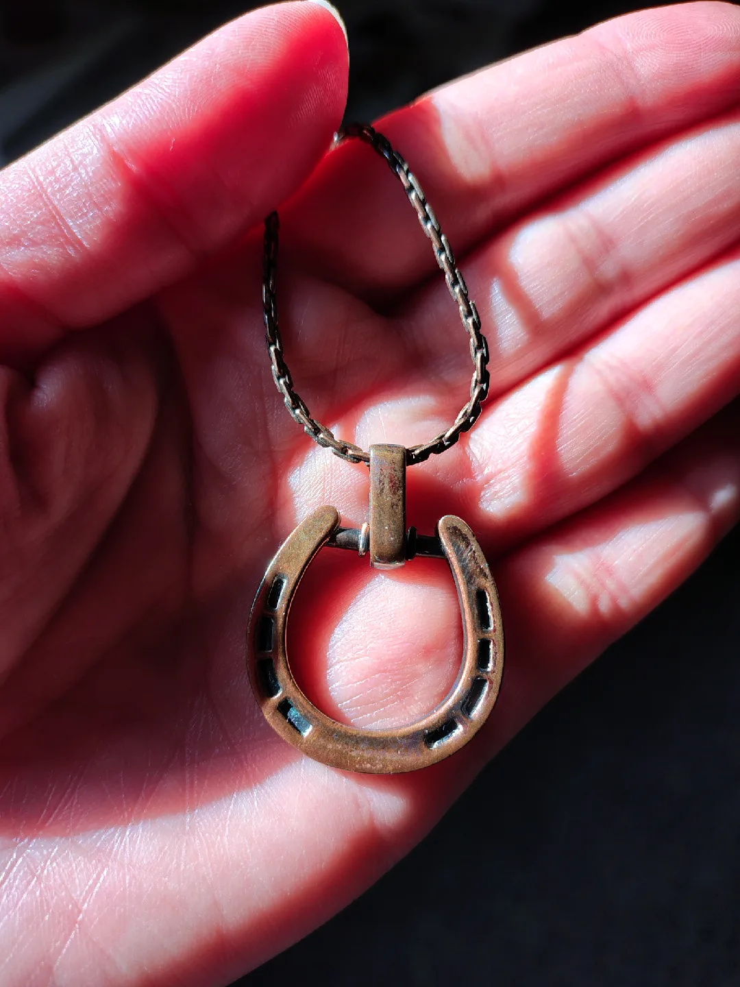 Vintage Lucky Brand Horseshoe Pendant Necklace thumbnail