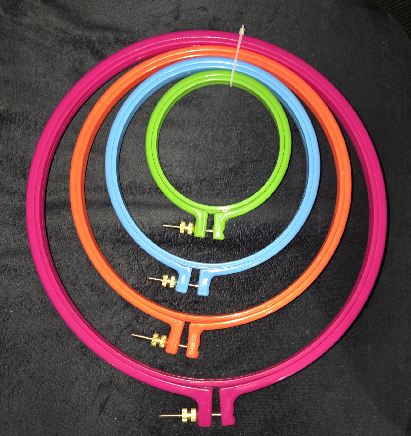 Colorful Plastic Embroidery Hoops - Set of 4