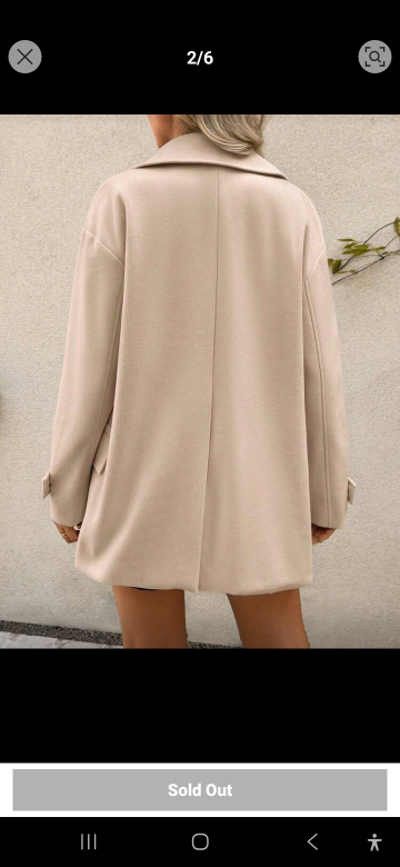 Beige Double Breasted Coat New - photo 2