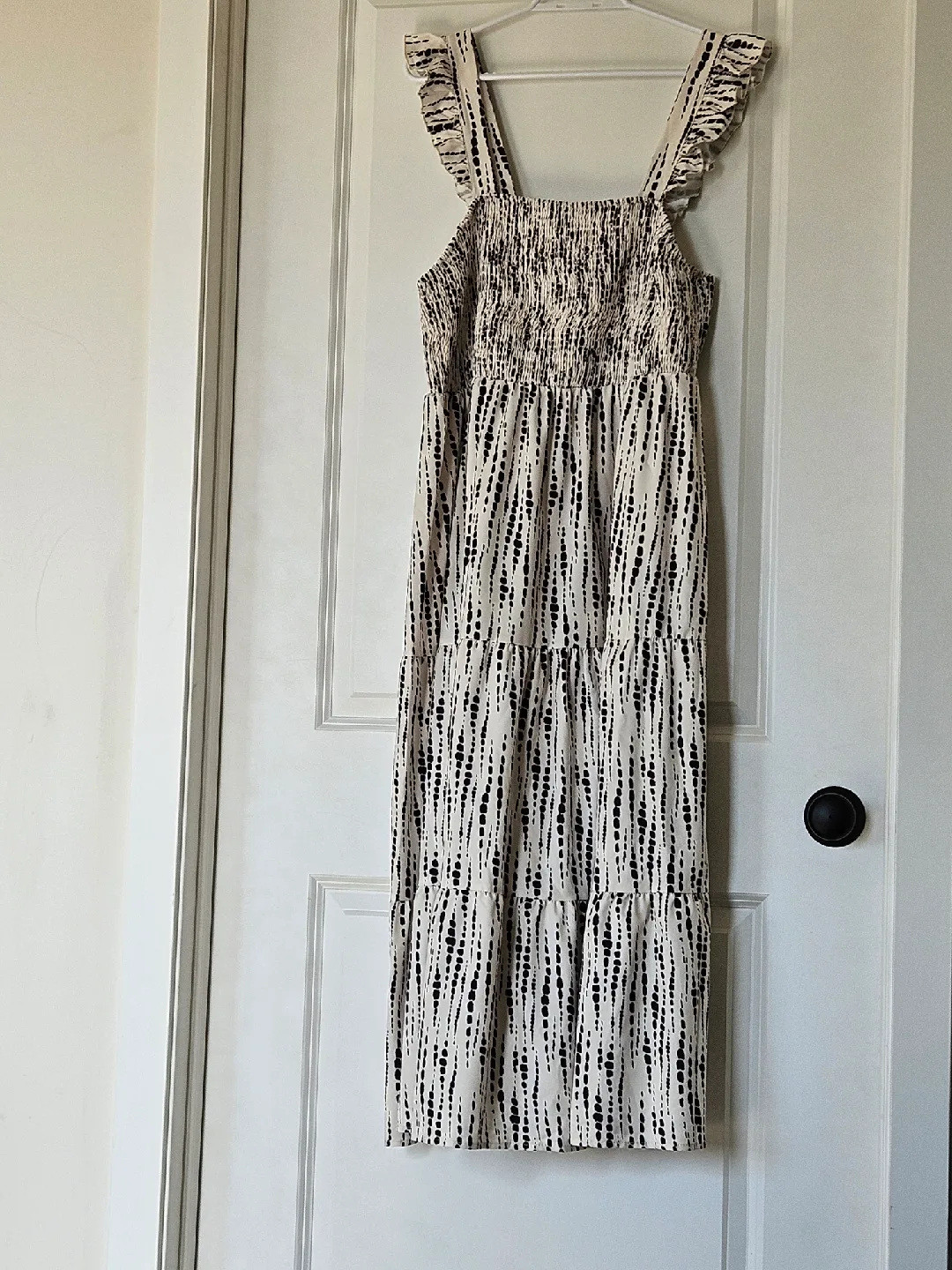 Patterned Sundress with Ruffle Straps image indicator(2)