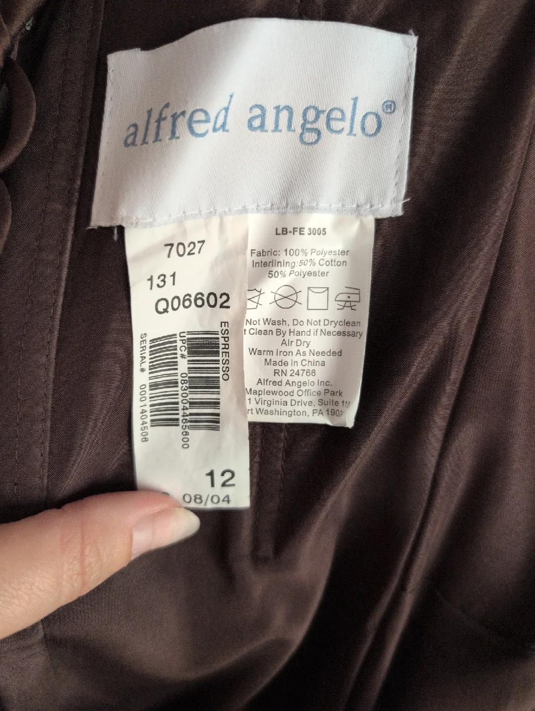 Alfred Angelo Espresso Brown Dress - Size 12 image indicator(3)