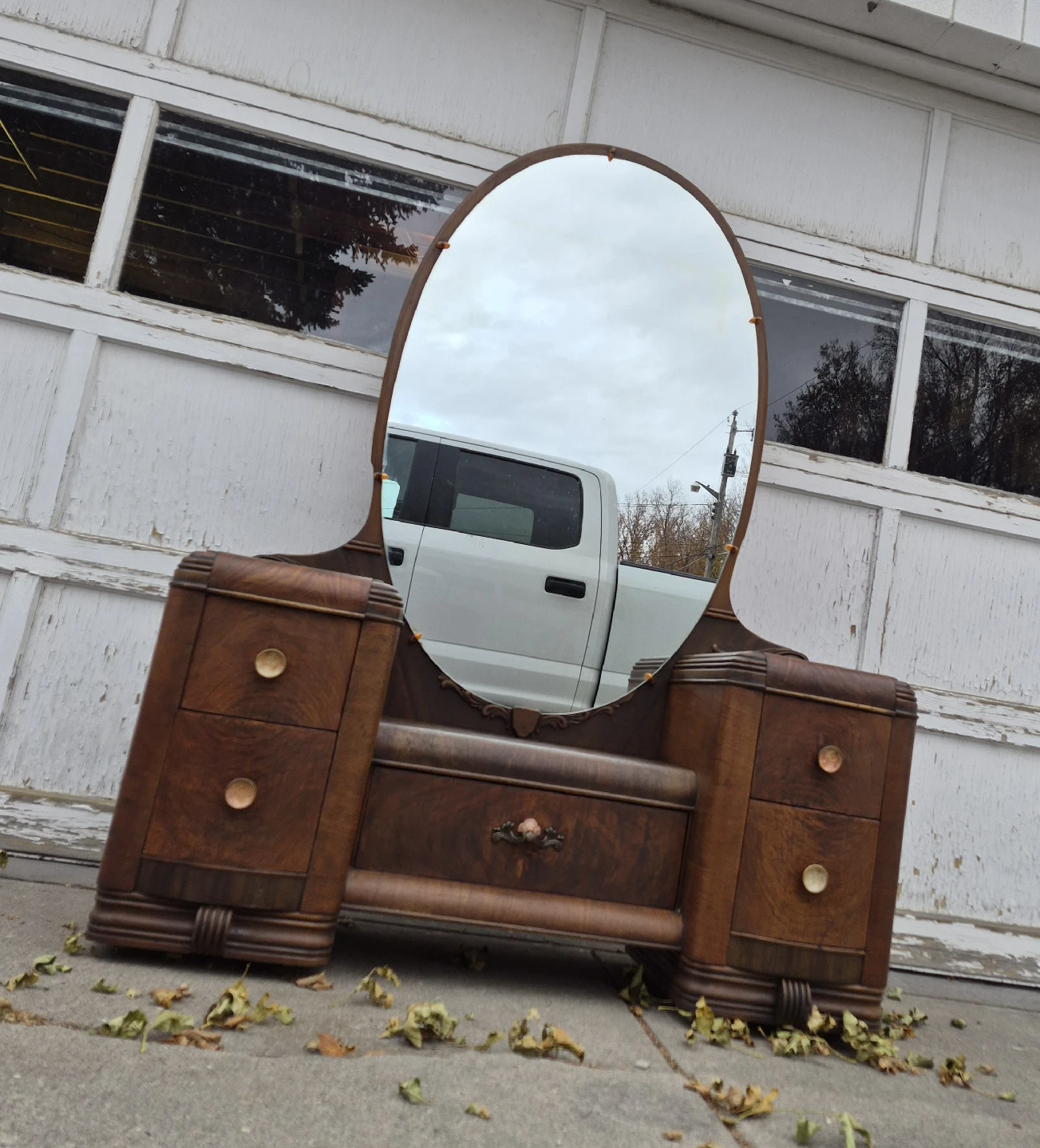 Antique Vanity with Mirror