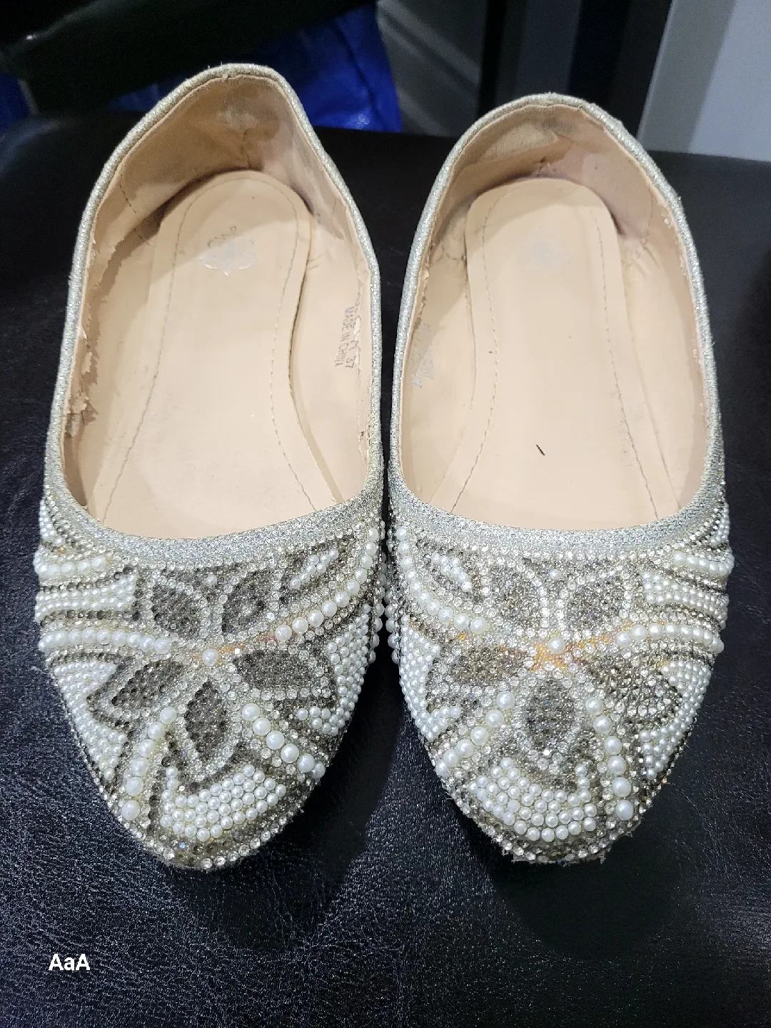 Silver Embellished Flats - Size 7 image indicator(2)