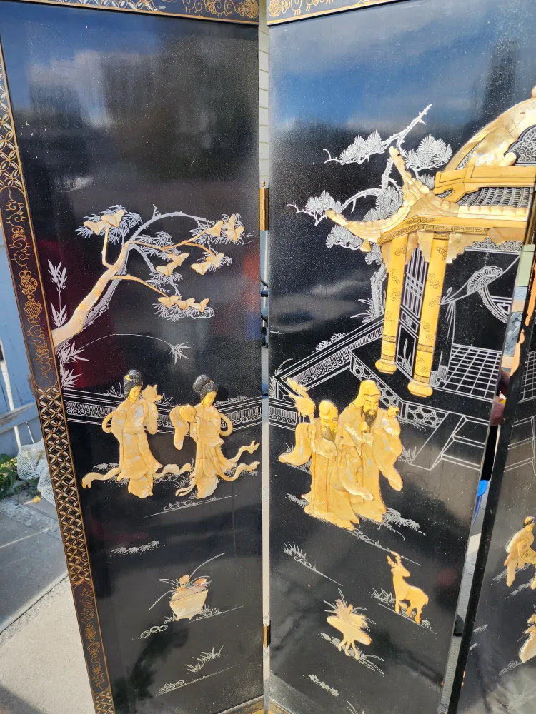 Vintage Chinese Black Lacquer image indicator(4)